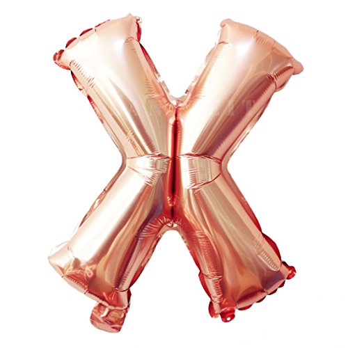 Lepep 40 cm Roségold Luftballons Zahlen von 0 bis 9 Buchstaben von A bis Z Party Deko Ballons für Geburtstag Babydusche Brautparty Hochzeit Abschlussball Folienballons Dekoration (Buchstabe X) von Lepep