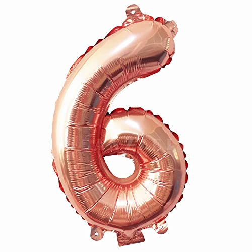Lepep 40 cm Roségold Luftballons Zahlen von 0 bis 9 Buchstaben von A bis Z Party Deko Ballons für Geburtstag Babydusche Brautparty Hochzeit Abschlussball Folienballons Dekoration (Zahl 6) von Lepep