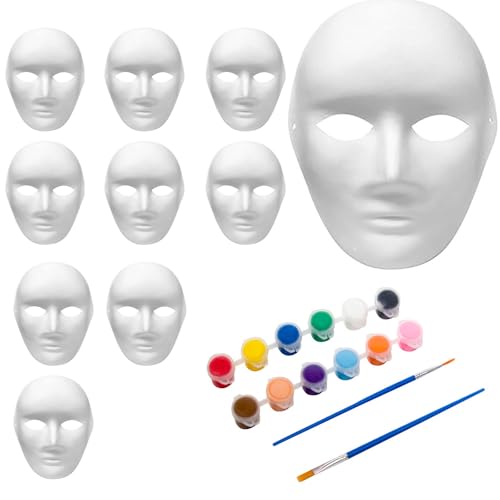 10 Stück Masken zum Basteln, DIY Weiße Papier Maske, Papiermasken, Handbemalte Maske für Persönlichkeit, Kreative Freie Design, Maskenball, Party Deko, Kinder Erwachsene von Lepidi