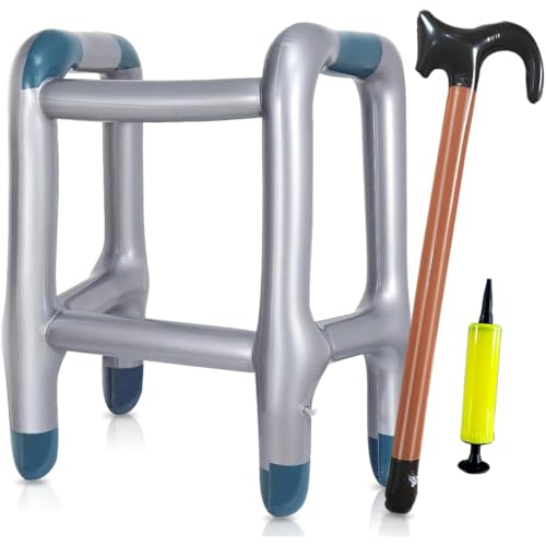 2 Stück Aufblasbare Gehhilfe und Aufblasbare Spazierstock, Aufblasbarer Spazierstock, Aufblasbare Gehhilfe, Aufblasbarer Rollator, für Karneval Fasching Geburtstag Cosplay, mit Pumpe 2 Stück Aufblasbare Gehhilfe und Aufblasbare Spazierstock, Aufblasbarer Spazierstock, Aufblasbare Gehhilfe, Aufblasbarer Rollator, für Karneval Fasching Geburtstag Cosplay, mit Pumpe von Lepidi