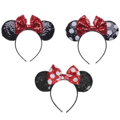3 Pcs Mouse Ears, Ohren Haarreifen, Haarreifen mit Maus Ohren, Mouse Ears Haarreifen, Roter Schleife und Weißen Punkten, Maus Ohren Haarreif, für Maskerade/Geburtstagsfeier/Party für Kinder 3 Pcs Mouse Ears, Ohren Haarreifen, Haarreifen mit Maus Ohren, Mouse Ears Haarreifen, Roter Schleife und Weißen Punkten, Maus Ohren Haarreif, für Maskerade/Geburtstagsfeier/Party für Kinder von Lepidi