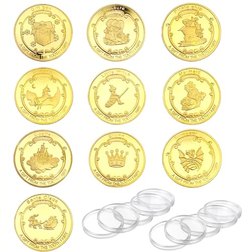 Pack of 10 Tooth Fairy Coins, Tooth Fairy Gifts Coin, Gift Tooth Fairy Boy, Lost Tooth Children's Gifts Souvenir, Tooth Fairy Gold Thaler, Tooth Fairy Gifts Ideas for von Lepidi