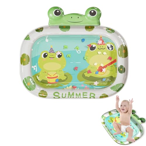 Wassermatte Baby BPA Frei, Wasserspielmatte Baby Aufblasbare, Faltbar Spielmatte Baby, Sensorik Wasserspielzeug Baby, Tragbar Spieldecke Krabbelmatte, Ozean Babymatte (Frosch 70 * 50cm) von Lergas