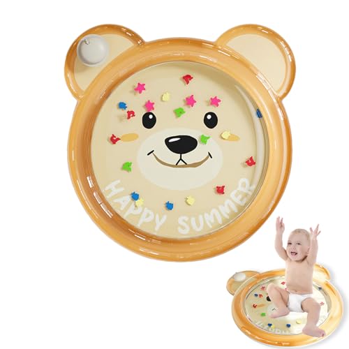 Wassermatte Baby BPA Frei, Wasserspielmatte Baby Aufblasbare, Faltbar Spielmatte Baby, Sensorik Wasserspielzeug Baby, Tragbar Spieldecke Krabbelmatte, Ozean Babymatte (Tragen 80cm) von Lergas