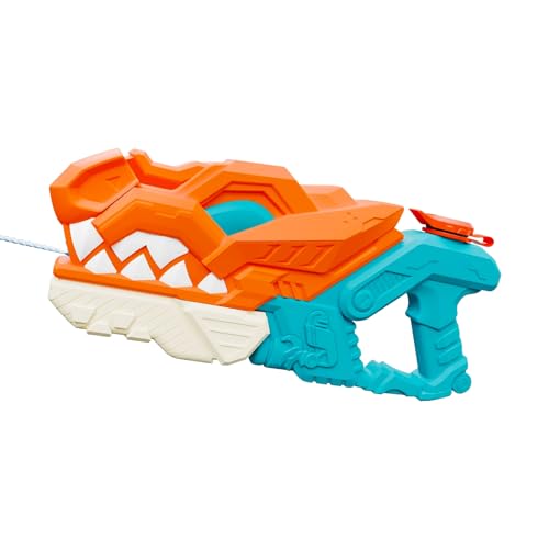 Wasserpistole Kinder, 2025 Neuer Dinosaurier Wasserspritzpistole, 580ml Wasser Pistole, 8-10 Meter Erwachsene Wasserpistolen Spritzpistole Wasser für Partys Schwimmbad Strand Garten Outdoor (Orange) von Lergas