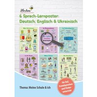 6 Sprach-Lernposter: Deutsch, Englisch, Ukrainisch von Lernbiene