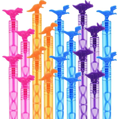24 Stück Dinosaurier Seifenblasen Set, Mini Seifenblasen mit Dinosauriergriff in 6 Farben,für Kindergeburtstag, Kinderparty, Hochzeit, Halloween, Chirsmas (Enthält Seifenblasen) von Lerodite