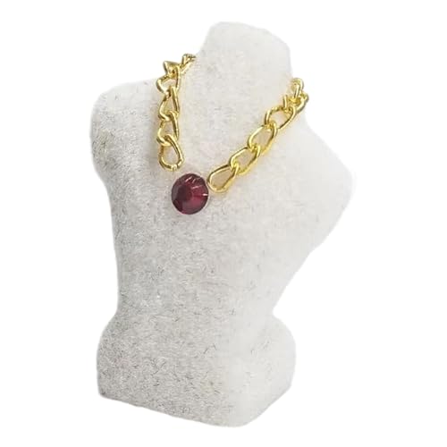 1/12 Miniatur-Schmuck-Schaufensterpuppe mit abnehmbarer Halskette für Boutique-Geschäft, Puppenhaus, Landschaftsrequisiten, Puppenhaus-Zubehör von Lerpwige