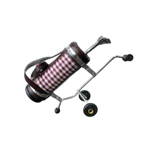 1/12 Skala Miniaturgolfwagen Mit Ballträgern Für Puppenhäuser Szene Check Design Metall Lederkonstruktion Portable Dollhouses Sportszene von Lerpwige