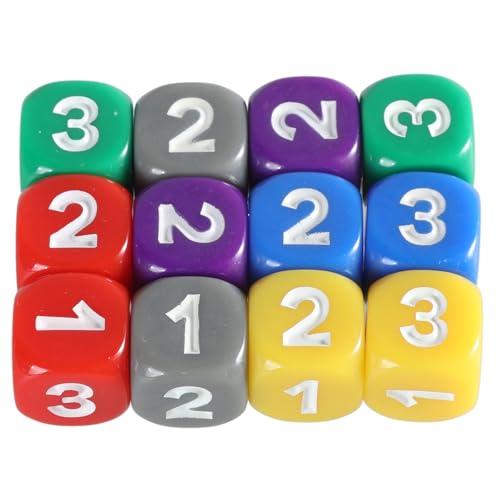 13mm Sechs Sided Dices Acryl Spiel Klassenzimmer Farbenfrohe Unterrichtsbildungszählspielzeug Mathematik Lernwerkzeug Unterricht Dices Set Set von Lerpwige