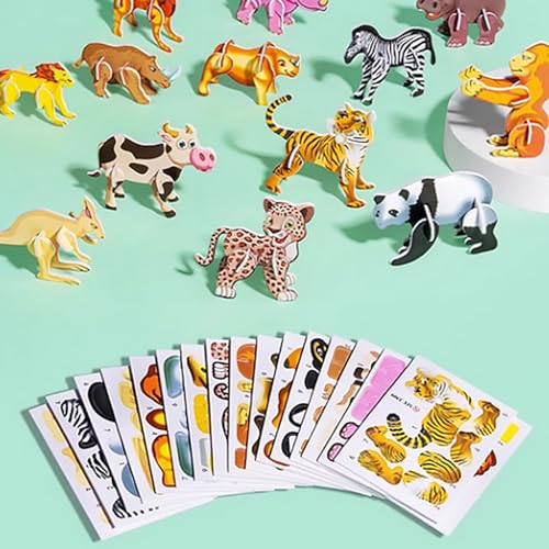 25 Blätter/Set Puzzle Spielzeug Cartoon Tierthema 3D Puzzle Block Vorschulbildungspädagogik Spielzeug Für Kleinkinder von Lerpwige