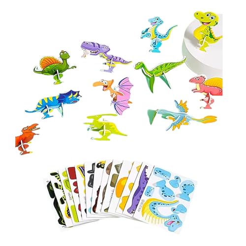 25 Blätter/Set Puzzle Toy Cartoon Tierthema 3D Puzzle Block Vorschule Bildungstraining Gehirnspielzeug Für Kleinkinder von Lerpwige