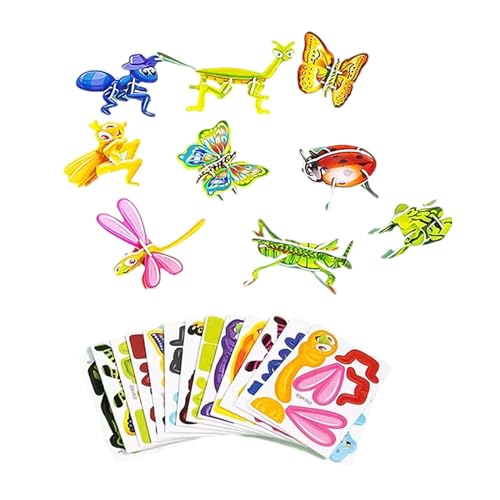 25 Blätter/Set Puzzle Toy Cartoon Tierthema 3D Puzzle Block Vorschule Bildungstraining Gehirnspielzeug Für Kleinkinder von Lerpwige