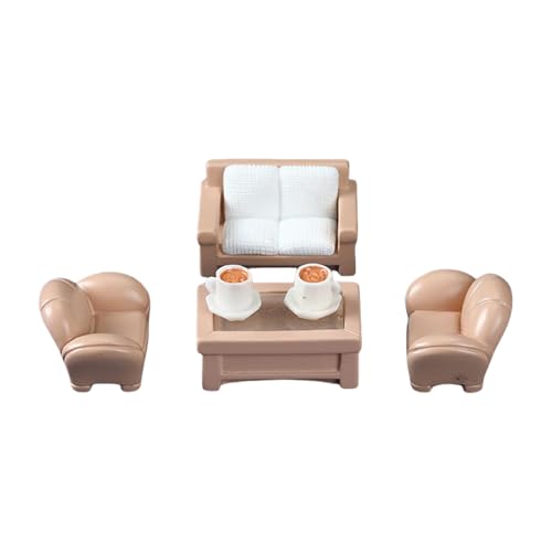 Dollhouses Möbel Set Mit Kaffee Tasse Tisch Sofa Modell Für Realistische Wohnzimmerdekorationsszene Display Accessoire von Lerpwige