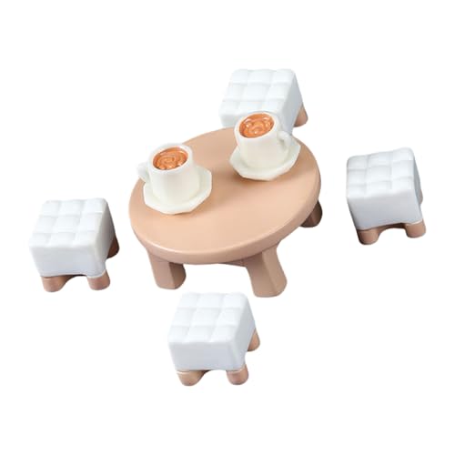 Dollhouses Möbel Set Mit Kaffee Tasse Tisch Sofa Modell Für Realistische Wohnzimmerdekorationsszene Display Accessoire von Lerpwige