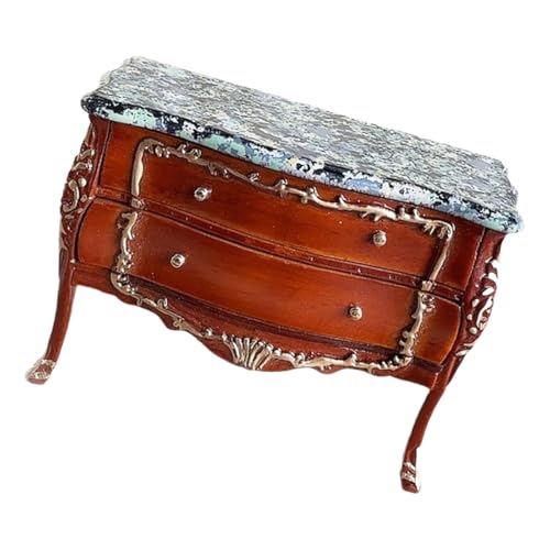 Dollhousess Displayschrank Miniature Europäische Goldverkleidung Für Puppenhäuser Speicher Mit 2 Funktionellen Holzschubladen Dekorative Mit Schubladen von Lerpwige