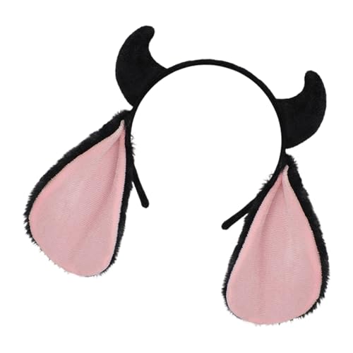 Haarreif mit pelzigen Schafhorn, Ohren, für Kostümpartys, Aufführungen, leicht, bequem, Zubehör, Festival, pelziges Haarband, Weihnachtsmotiv von Lerpwige