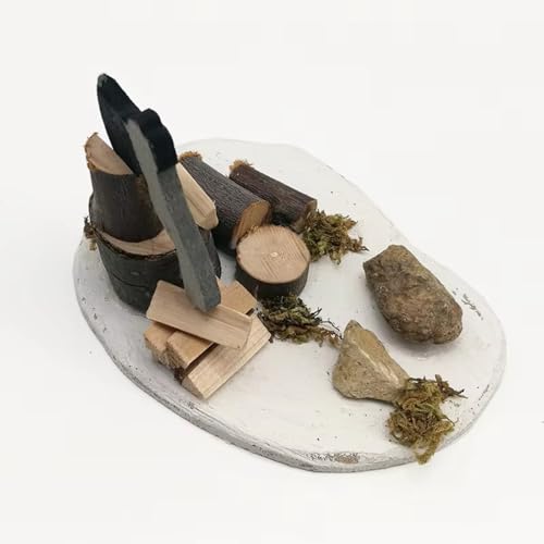 Holzpuppenhäuser Holzhackungsszene Dollhouses Dekorationen Accessoires 1:12 Puppenhäuser Miniaturgarten Ornamente von Lerpwige