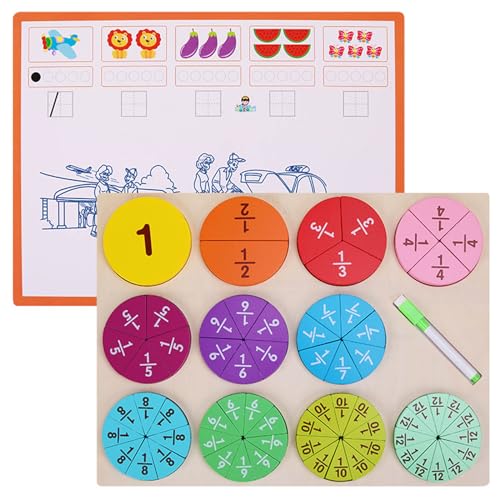 Kinder Fraktion Kreise Lernen Pädagogisches Puzzle Interaktive Spielzeug Bunte Kreise Puzzle Für Kleinkinder von Lerpwige