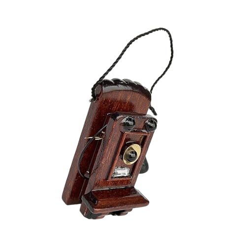 Klassische Dollhouses Möbel Holz Vintage Telefonsammler Miniaturmodell Perfekt Für Kreative Spiele Holzpuppenhäuser Telefon Wohnzimmer Dekore von Lerpwige