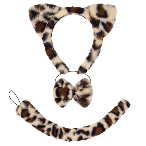 Lerpwige 1//3/4/5/6 Katzen Kostüm Cosplay Katzen Ohr Stirnband Schleifen Schwanz Tutus Aufkleber Halloween Tier Fancy Kostüm Zubehör Tier Cosplay von Lerpwige