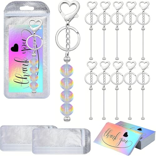 Lerpwige 10x Perlenable Keychain Bastelgesetz Communions Bestätigung Hochzeit Taufgeschenk Für Handwerksliebhaber Und Gabe von Lerpwige