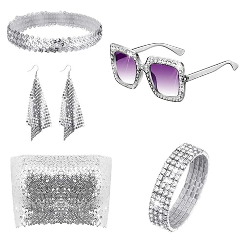 Lerpwige 1970er Jahre Discos Kostüm Set 1970er Themenparty Hippie Kostüm Set Long Schal Square Frame Sonnenbrille Discos Accessoires Lerpwige 1970er Jahre Discos Kostüm Set 1970er Themenparty Hippie Kostüm Set Long Schal Square Frame Sonnenbrille Discos Accessoires von Lerpwige