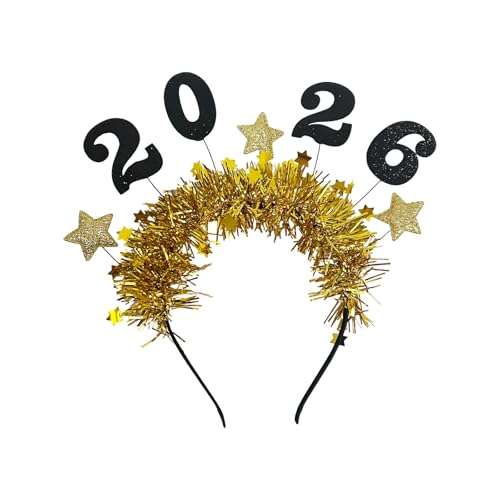 Lerpwige 2026 Glitzernder Stern Lametta Kopfschmuck Stirnband für Neujahrsparty Unisex Verstellbar Bequem Haarband Weihnachten Party Kopfschmuck Lerpwige 2026 Glitzernder Stern Lametta Kopfschmuck Stirnband für Neujahrsparty Unisex Verstellbar Bequem Haarband Weihnachten Party Kopfschmuck von Lerpwige
