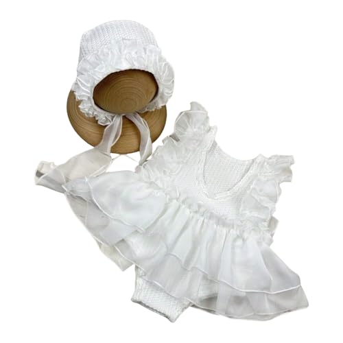 Lerpwige 2pcs/Set Baby Strampler Kleid Mit Passender Kopfbedeckung Dekorativer Fotoshootings Requisiten Für Neugeborene Fotografie Family Geting Baby Kee von Lerpwige
