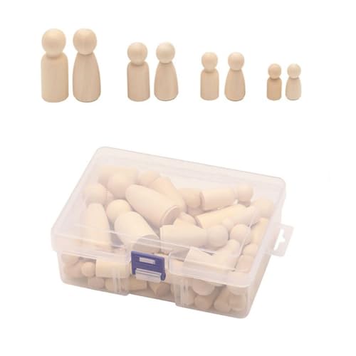 Lerpwige 50 Pieces Unbemaltes Holzpeg Puppen Puppen Zum Erstellen Von Malerei Und Dekoration Von Aktivitäten Für Kind Und Erwachsener von Lerpwige