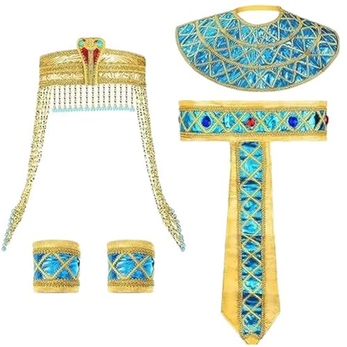 Lerpwige Ägyptisches Kostümzubehör, ägyptische Stirnbänder, Schlangen-Kopfschmuck, ägyptischer Gürtel, Halsband, Armband für Damen und Herren, Halloween Lerpwige Ägyptisches Kostümzubehör, ägyptische Stirnbänder, Schlangen-Kopfschmuck, ägyptischer Gürtel, Halsband, Armband für Damen und Herren, Halloween von Lerpwige