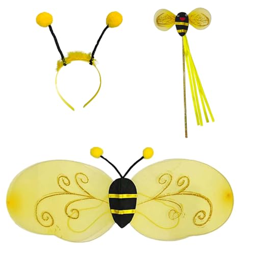 Lerpwige Animal Rollenspiel Flügel Kostüm Stirnband Zauberstab Halloween Cosplay Accessoire Für Frauen Kid Masquerade Halloween von Lerpwige