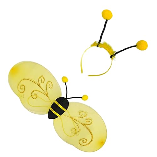Lerpwige Animal Rollenspiel Flügel Kostüm Stirnband Zauberstab Halloween Cosplay Accessoire Für Frauen Kid Masquerade Halloween von Lerpwige