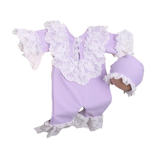 Lerpwige Bequeme Neugeborene Foto Requisiten Outfit Spitze Strampler Und Set Für Säuglinge 0 Bis 1 Monat Fotoshootings Kleidung Lerpwige Bequeme Neugeborene Foto Requisiten Outfit Spitze Strampler Und Set Für Säuglinge 0 Bis 1 Monat Fotoshootings Kleidung von Lerpwige
