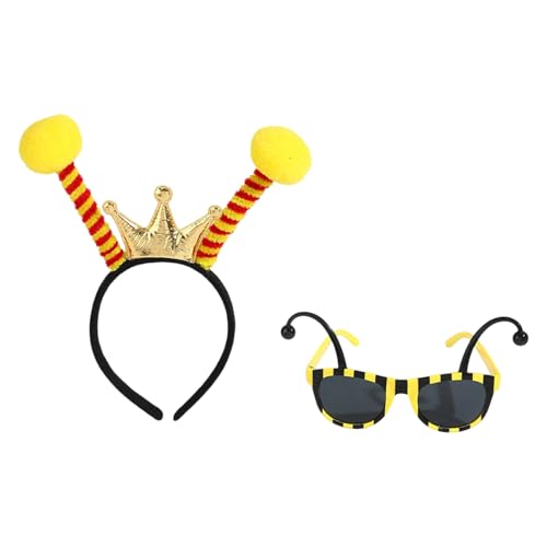 Lerpwige Bienenkostüm-Set für Kinder und Erwachsene, Bienenkostüm, Stirnband, Brille für Halloween, Cosplay, Party, Requisiten, Halloween, Cosplay-Party von Lerpwige