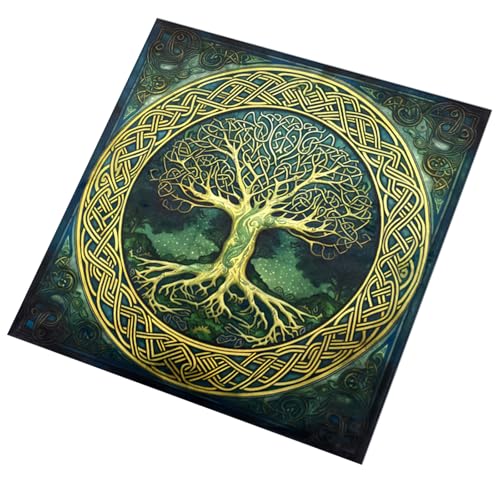 Lerpwige Divinationen Tischdecke Baummuster Astrologie Tarotkarte Tischdecke Altars Stoff Göttlichkeit Brettspielzubehör von Lerpwige