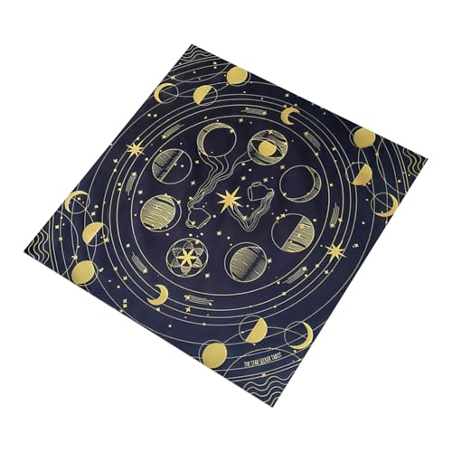 Lerpwige Divinationen Tischdecke Moonphasemuster Astrologie Tarotkarte Tischdecke Altars Stoff Göttlichkeit Brettspiel Accessoire von Lerpwige