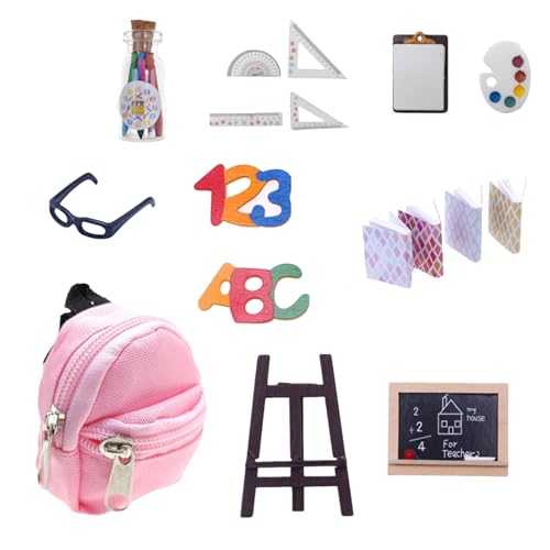 Lerpwige Draw Board Model Rucksack Dollhouses School 1:12 Skala Realistic Playset Door Rucksackmodell Für Creative School Fun von Lerpwige