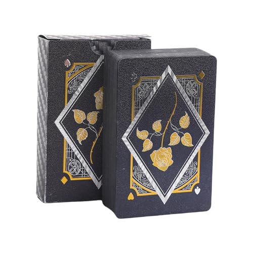 Lerpwige Elegant Black Gold Square Musted Playing Cards PVC Karten Für Party Und Sammeln Von Unterhaltungspoker Für Erwachsene von Lerpwige