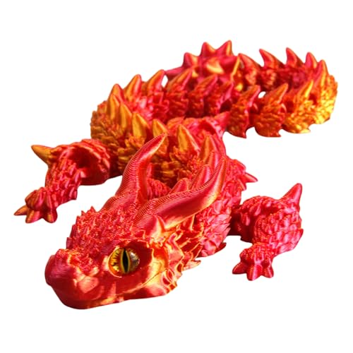 Lerpwige Flexibler Metallic Dragon Zappeln Spielzeugstress Entlastung Begleiter Für Alle Altersgruppen Kompakte Geräte Neuheit Requisiten Office Desk Dragon Ornament von Lerpwige