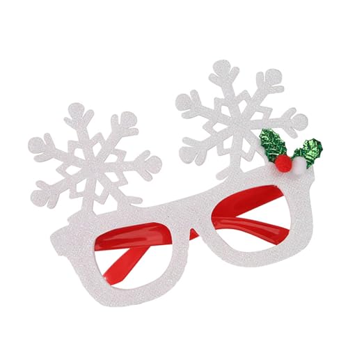 Lerpwige Funkelnde Schneeflocken-Weihnachtsbrille mit Design, Rollenspiel-Zubehör für Feiertagsfeiern und festliche Veranstaltungen, Filze, festliche Dekoration, Brille von Lerpwige