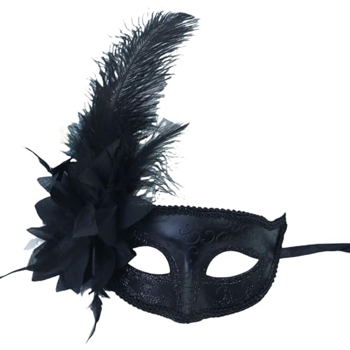 Lerpwige Gefiederte Blumenmaskerade, Halloween-Party, Auge mit Blume, Dekoration f黵 Damen, Halloween-Kost黰, Zubeh鰎, Lerpwige Gefiederte Blumenmaskerade, Halloween-Party, Auge mit Blume, Dekoration f黵 Damen, Halloween-Kost黰, Zubeh鰎, von Lerpwige