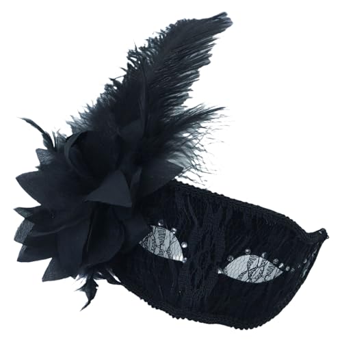 Lerpwige Gefiederte Blumenmaskerade, Halloween-Party, Auge mit Blume, Dekoration f黵 Damen, Halloween-Kost黰, Zubeh鰎, Lerpwige Gefiederte Blumenmaskerade, Halloween-Party, Auge mit Blume, Dekoration f黵 Damen, Halloween-Kost黰, Zubeh鰎, von Lerpwige