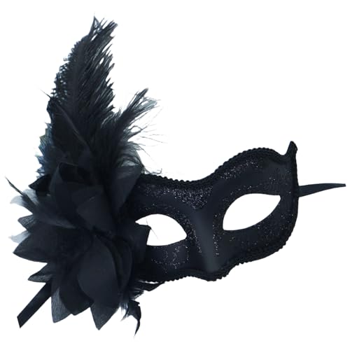 Lerpwige Gefiederte Blumenmaskerade, Halloween-Party, Auge mit Blume, Dekoration f黵 Damen, Halloween-Kost黰, Zubeh鰎, Lerpwige Gefiederte Blumenmaskerade, Halloween-Party, Auge mit Blume, Dekoration f黵 Damen, Halloween-Kost黰, Zubeh鰎, von Lerpwige