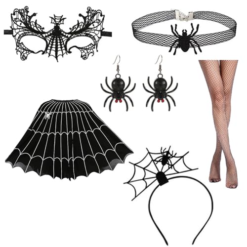 Lerpwige Girl Animal Cosplay Accessoires Halloween Food Dress Up Accessoires Cloak Eyemask Stirnband Halskette Ohrringe von Lerpwige