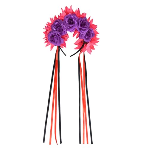 Lerpwige Halloween Chrysanthemenbänder Haarband Komfortable Stirnbandhaardekoration Für Kostümfeiern Und Festivalveranstaltung Weiche Halloween Stirnbänder Für Abnutzung von Lerpwige