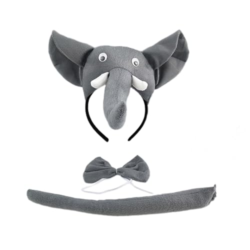 Lerpwige Halloween Elephant Kostüm Tierkleid Kits Beinhaltet Elefant Hairband Heck Bowtie Für Kid Halloween Cosplay Party von Lerpwige