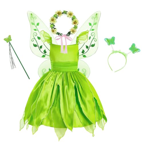 Lerpwige Halloween Feenkostüm Set Für Mädchen 3-6 Geburtstag Halloween Einschließlich Kleiderkronenfefe Und Feenschmuck von Lerpwige