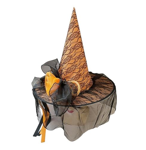 Lerpwige Halloween Hexenhut Zauberer Hut mit Blume Halloween Kostüm Zubehör für Frauen Maskeraden Cosplay Rollenspiel Hexe von Lerpwige
