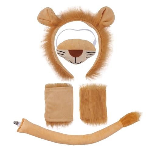 Lerpwige Halloween Kostüm Tierkleid Kits Beinhaltet Löwenhaarband Schwanz Bowtie Für Kid Halloween Cosplay Party von Lerpwige